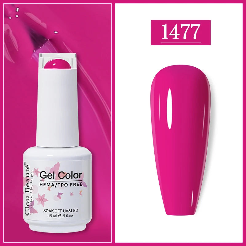 Clou Beaute Gel Nail Polish Neon Brown Royal Blue Red Green Pastal Nude Nail Art Varnishes Gel Lacquer HEMA/TPO FREE UV Gel Nail