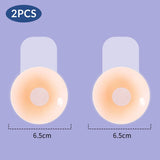 2 Pieces/Set of Circular Flower Shaped Women's Silicone Pull-Up Chest Patch Ultra-Thin Anti Convex Solid Adhesive Chest Patch