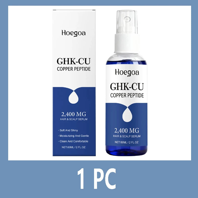 Ghk-Cu Copper Peptide for Hair Growth Scalp Serum Moisturizer Spray Fast-Absorbing Softness Shine Advanced Regrowth Treatment