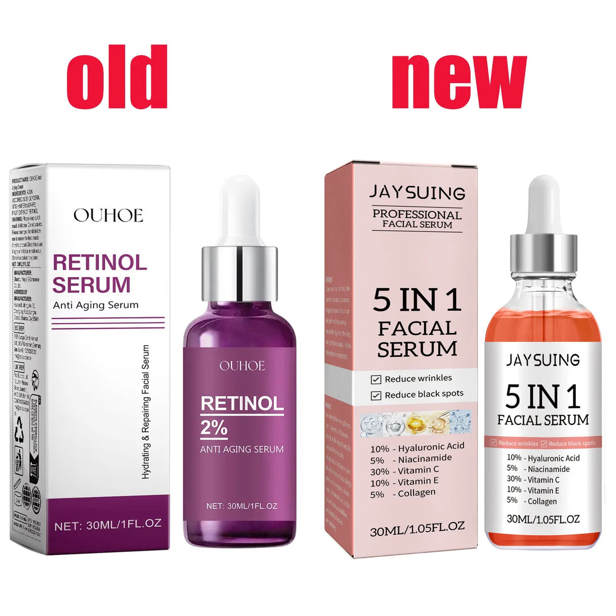 Instant Wrinkle Remover Face Serum Lifting Firming Fade Fine Lines Anti-aging Essence Whitening Brighten Nourish Skin Care