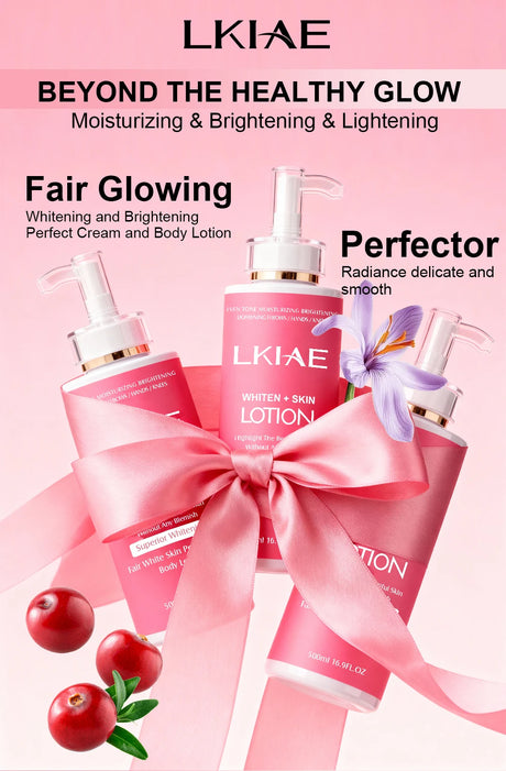 LKIAE Fair White Body Lotion for Bright & Healthy Skin, Moisturizing, Reduce Spots, Enhance Radiance, Evens Skin Tone, 500ml