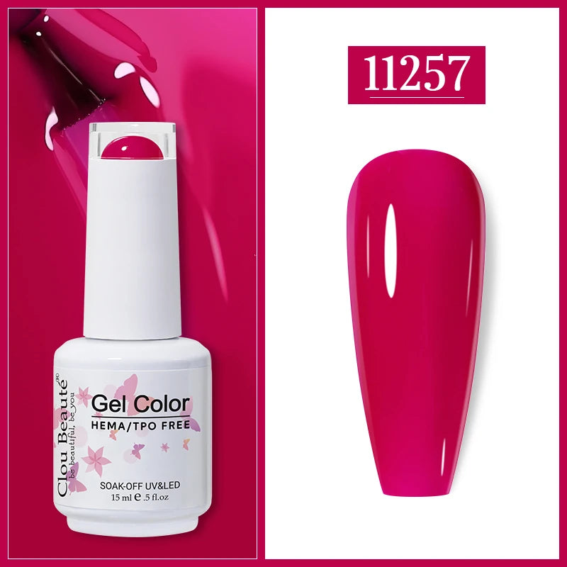 Clou Beaute Gel Nail Polish Neon Brown Royal Blue Red Green Pastal Nude Nail Art Varnishes Gel Lacquer HEMA/TPO FREE UV Gel Nail