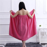 Women Bath Towel Microfiber Fabric Beach Towel Soft Wrap Women Bath Skirt Dry Hair Cap Set Super Absorbent Home For Bathroom