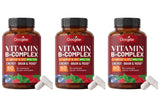 B Complex Vitamins Supplement with Biotin B12 Folate Blueberry Astragalus Herbal Blend for Daily Energy Wellness Support 60 Ct