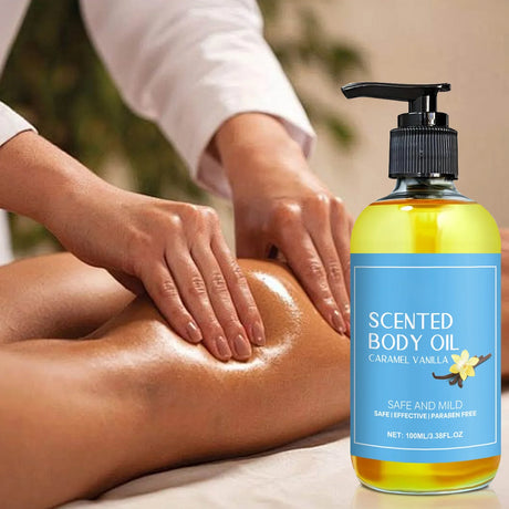 1-5pcs Stress Relief Body Oil with Vanilla - Deeply Moisturizes & Soothes Muscles, Herbal Formula for Relaxing Bath & Massage.