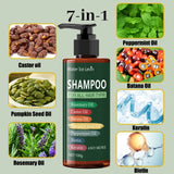 7in 1 Hair Shampoo - 250g 7 in 1 Shampoo - Cooling and Moisturizing for Damaged Hair, Split Ends, Anti-Breakage, Rich in Lavender, Rapeseed Oil, Peppermint Oil, Biotin, and Keratin