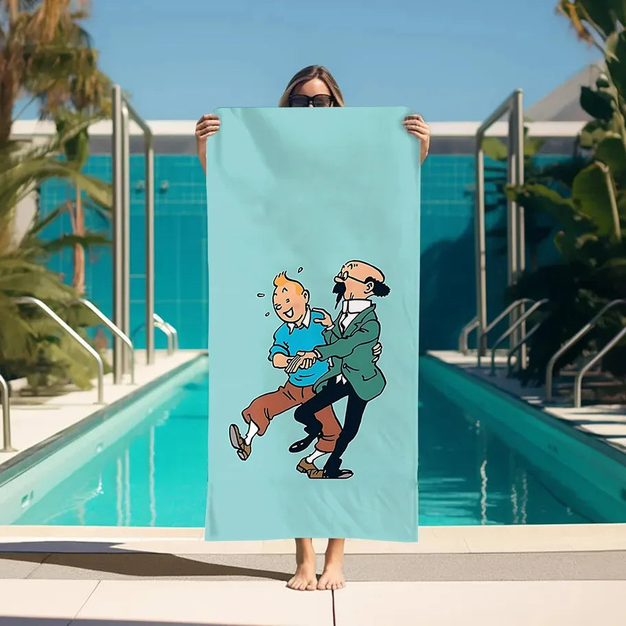Beach Towels Adventures of Tintines Bathroom Turban for Hair Drying Towel Bathroom Set Accessories Personal Care Spa Large Towel