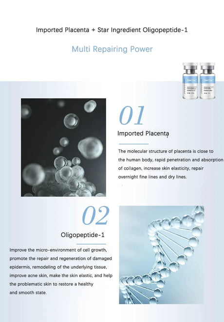 Oligopeptide Placenta Freeze-dried Powder Essence Repair Facial Moisturiz Hydrating Pore Shrinkage Skin Rejuvenation Skin Care