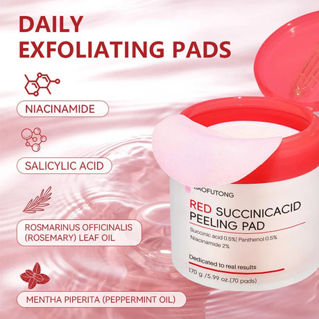 Gentle Hyaluronic Acid Makeup Remover Cotton Pads 70Pcs Pre Moistened Damp Wipes Remove Impurities Waterproof Makeup