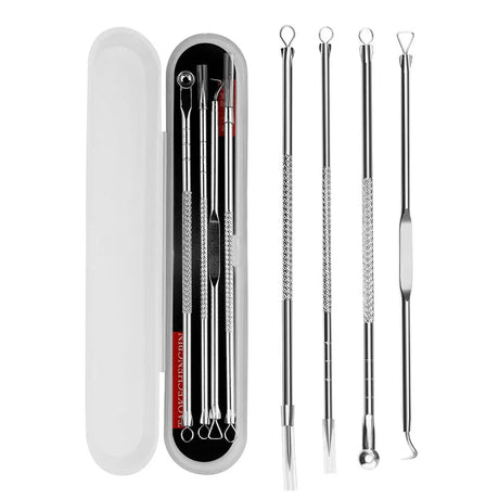 4/8PCS Acne Blackhead Comedone Black Spot Pimple Blemish Remover Skin Care Women Beauty Acne Treatment Pore Cleanser Needle Hook