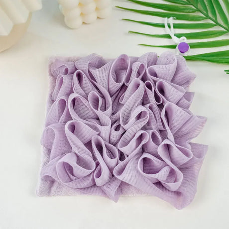 2-In-1 Bath Ball Towel Loofah With Drawstring Closure For Soap Soft Exfoliating Mesh Shower Sponge Body Skin Care Bathing Tools