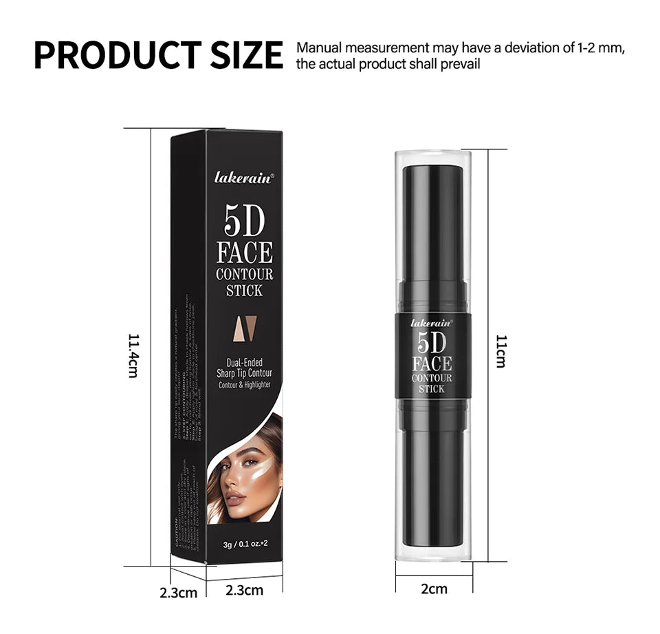 Dual Head Contour Highlighter Stick Sculpt V Face Nose Shadow Concealer Waterproof Long Lasting Smooth Blending Facial Makeup Cosmetics