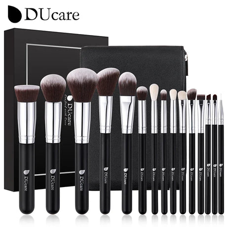 DUcare Black Makeup Brush Professional Makeup Eyeshadow Foundation Powder Soft Synthetic Hair Makeup Brushes Brochas Maquillaje
