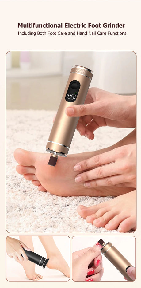 Aluminum Alloy 2-in-1 Electric Callus Remover And Food Grinder Hand Foot Care Tool Set with Gift Box