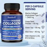 Marine Collagen 2400 Mg | Contains Hyaluronic Acid, Vitamin C and Biotin | High Strength Collagen Supplement for Men and Women