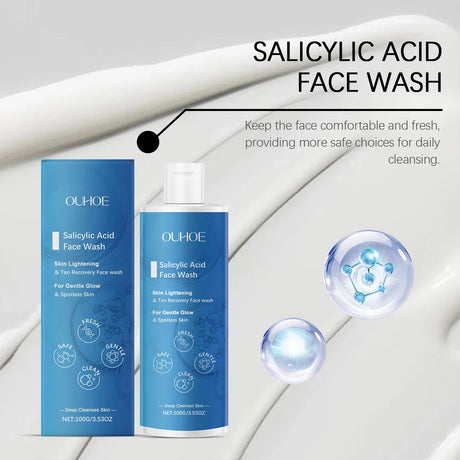 Salicylic Acid Facial Cleanser Acne Treatment Moisturizing Oil Control Skincare Face Wash Cleansing Pore Hydrating Skin Care