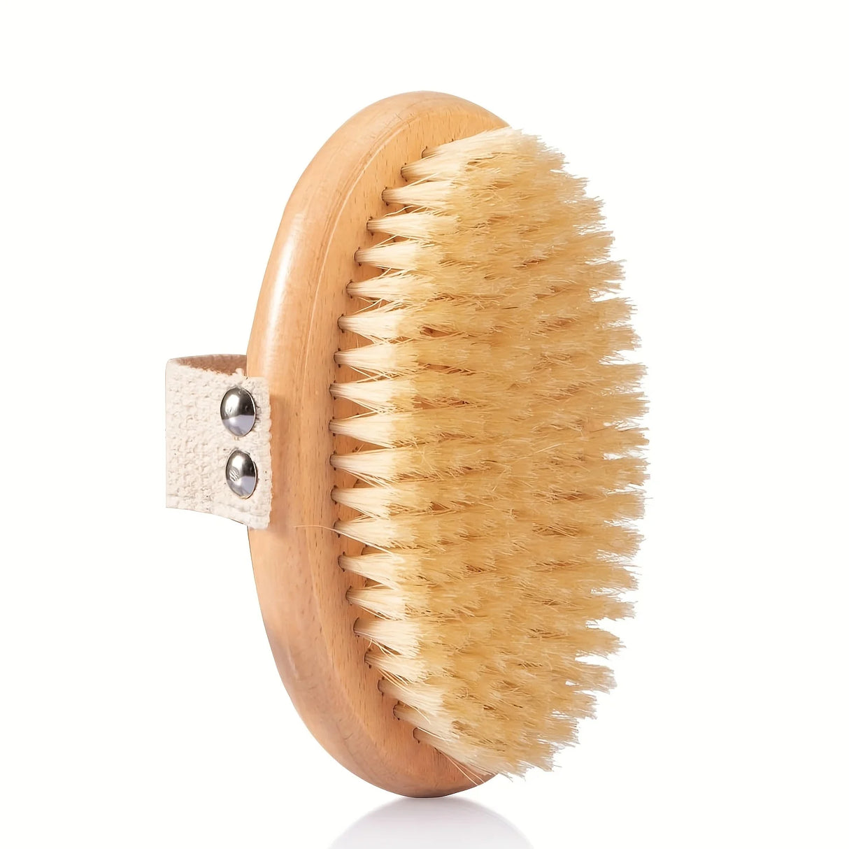 Lymphatic contour facial brush, pig mane body dry brush, exfoliating and blood activating body massage brush, facial brush