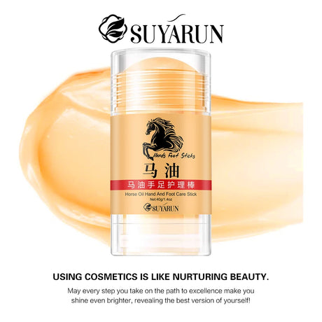 SUYARUN Premium Horse Oil Hand Foot Care Stick-Intense Moisturizing&Repairing Balm for Dry Cracked Skin, Cream for Hands, Feet.