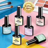 LIMEGIRL 6pcs/set Gel Nail Polish Ice Cream Color Vernis Semi-Permanent UV Gel Nail Art Varn Nail Polish Gel kit