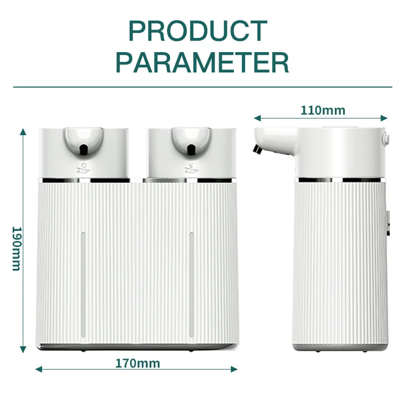 Double-Head Touchless Foam/Gel Infrared Induction Electric Automatic Senor Soap Dispenser Wall-Mounted Hand Washing Pump Machine