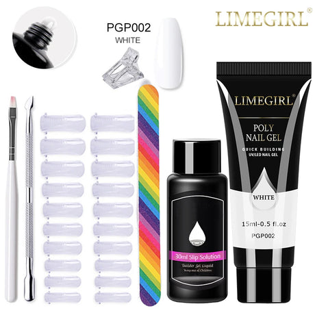 Limegirl Poly Nail UV Gel Set for Nails Quick Extension Building Soak Off UV Polys Nail Gel Kit Manicure Art  Decoration Tools
