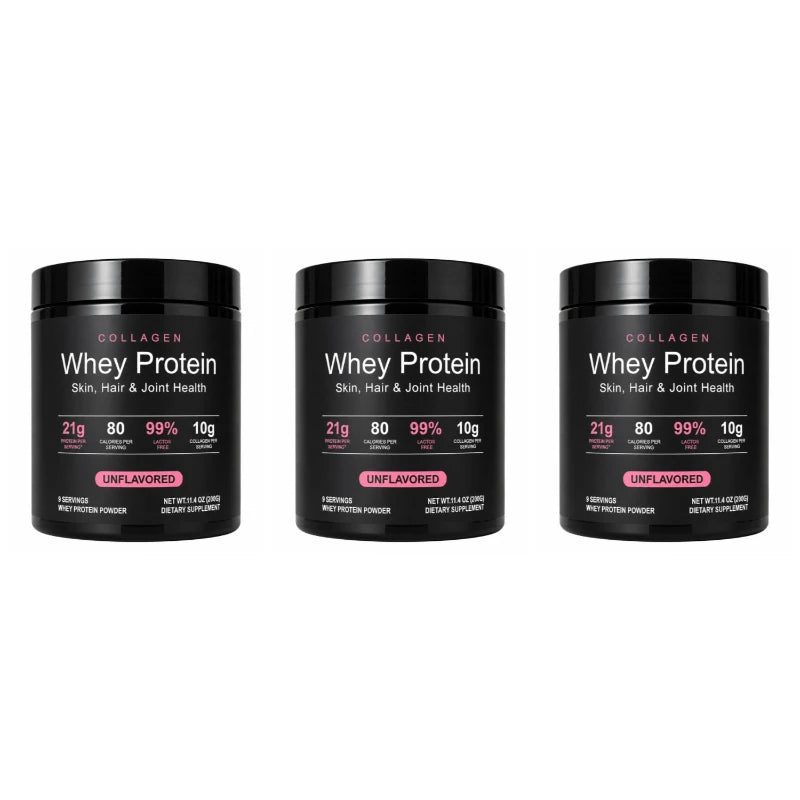 Whey Protein Powder Unflavored Muscle Recovery Joint Health Skin Hydration Grass-Fed Collagen Daily Nutrition Support
