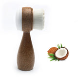 New Coconut Shred Handle Facial Brush Double Sided Facial Cleanser Blackhead Removing Pore Cleaner Exfoliating Facial Brush