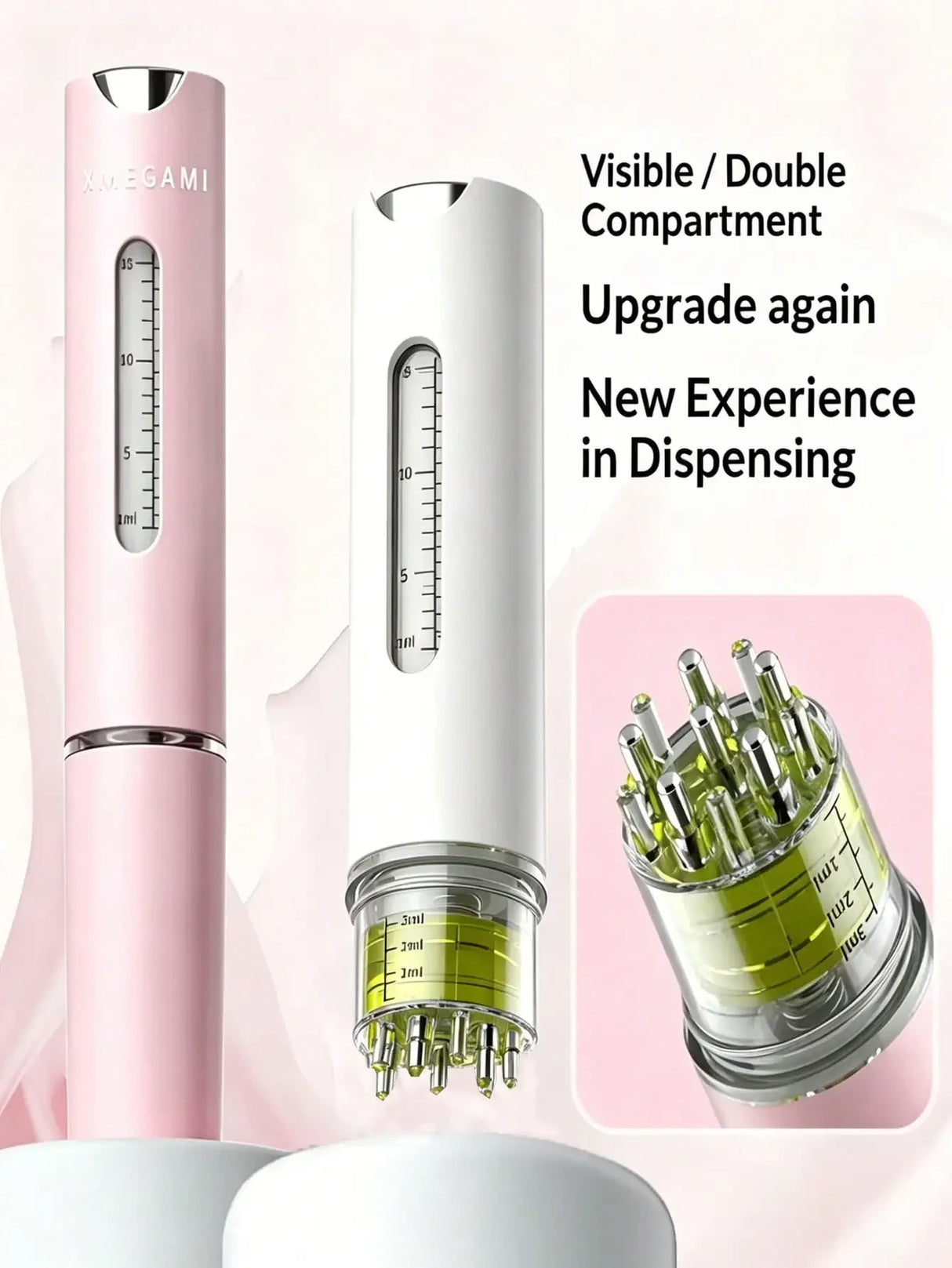 Scalp Applicator Travel Capacity Hair Growth Serum Guide Comb Roller Ball Applicator, Portable Scalp Applicator Comb, Adjustable Speed Hair Care Massage Comb, Scalp Massager Tool, Makes Scalp Smooth, Professional Hair Styling