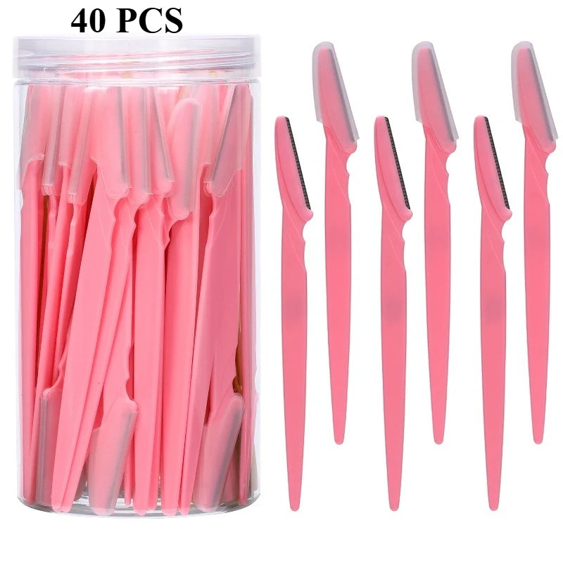 3/30/40Pcs Body Hair Removal Shaver Blades Eyebrows Shaping Knife Eyebrow Trimmer Makeup Beauty Tools Safe Eye Brow Razor Face