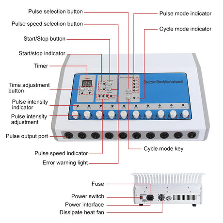 New Russian Waves Microcurrent EMS Electric Muscle Stimulator Body Massager Weight Loss Electro Myostimulation Machine