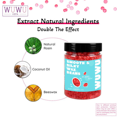 WUWUVISTA Wax Beads 200g(7.05oz) Bottle Hair Removal Hard Wax Beans Hot Waxing Beeswax for Wax Heater Painless for All Hair&Skin