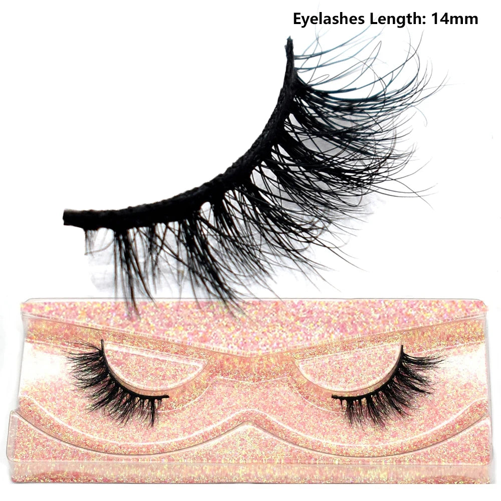 Half Lashes Mink Eyelashes Fluffy Soft False Eyelashes Wispy Cross Mink Eye Lashes Natural Short Mink Eyelash Extension Makeup