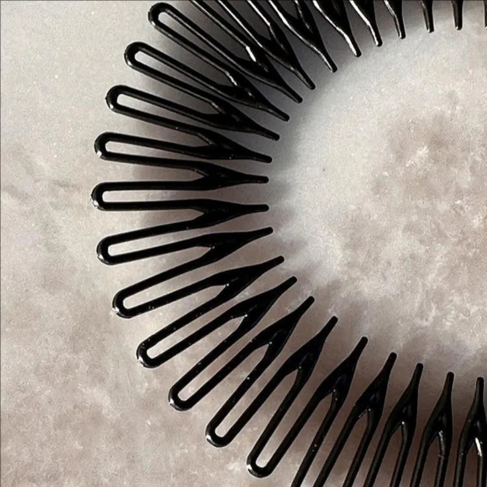 2Pcs Plastic Full Circle Stretch Diamond Flexible Comb Teeth Headband Hair Band Clip Face Wash Fixed Hair Accessories Non-Slip