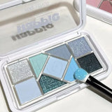 Mint diffuse pink blue small pink frame nine-color eyeshadow palette low saturation clear mint green pearl matte gentle pure des