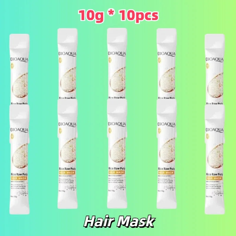 Rice Magical Keratin Hair Mask 5 Seconds Repair Damaged Frizzy Hairs Soft Smooth Shiny Moisturizing Nourish Hair Root Care