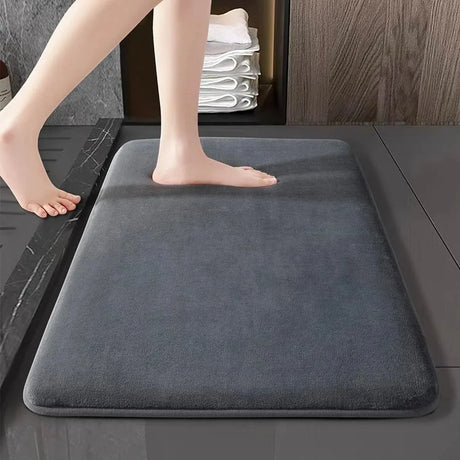Coral Velvet Absorbent Quick Drying Door Mat Solid Color Bathroom Mat Bathroom Floor Mat Door Mat Household Non Slip Foot Mat