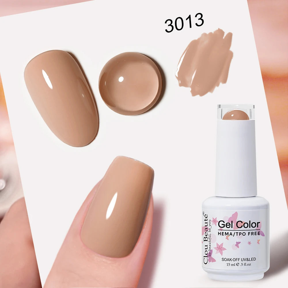 Clou Beaute Grey Color Nail Gel Polish Full Coverage Nail Polish Dark Red Gel Lacquer Varnish Vernis Semi Permanent Nail Art