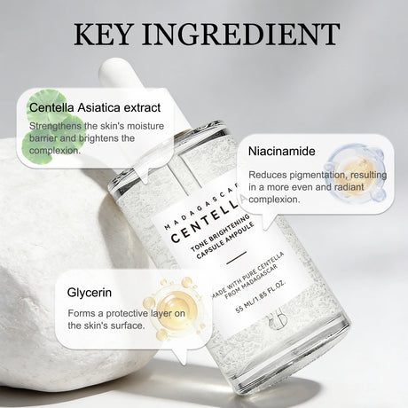 Skin Tone Perfector Brightening Ampoule 55ml - Centella & Niacinamide Serum Hydrates, Soothes & Enhances Radiance.