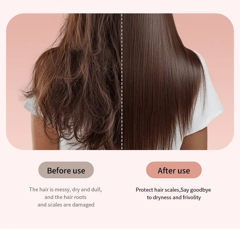 Fluffy Comb Straight Hair Curling and Straightening Dual Purpose Curling Brush PTC Heating Red Light Hair Care Curling Iron