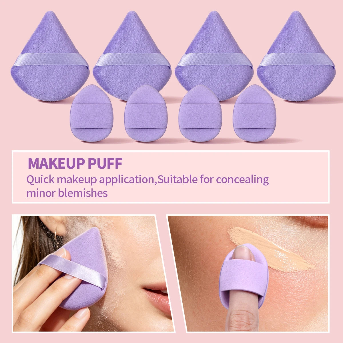 20PCS Purple Makeup&Skincare Tool Set,Mixed Makeup Sponges,Facial Cleansing Sponge,Headband&Wristbands,Flawless Base Makeup