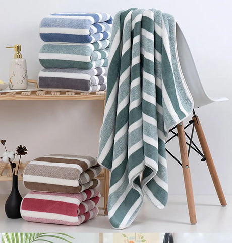 Striped Pattern Towel New Home Soft and Comfortable Bath Towels for Men and Women, Quick Drying Absorbent Towels For Bathroom