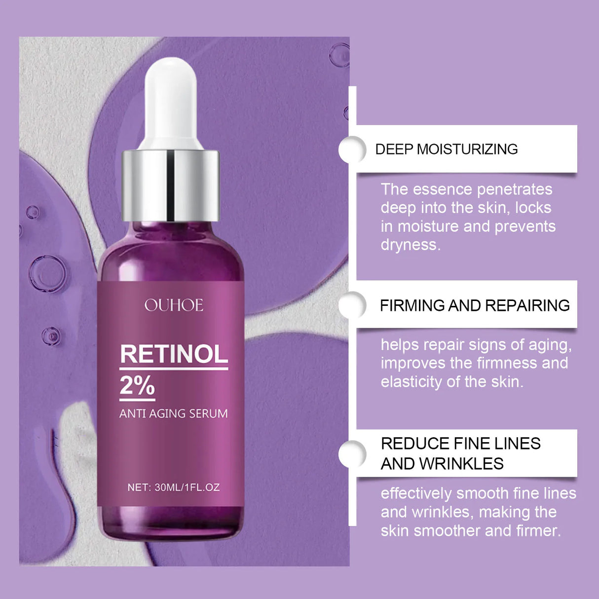 Instant Wrinkle Remover Face Serum Lifting Firming Fade Fine Lines Anti-aging Essence Whitening Brighten Nourish Skin Care