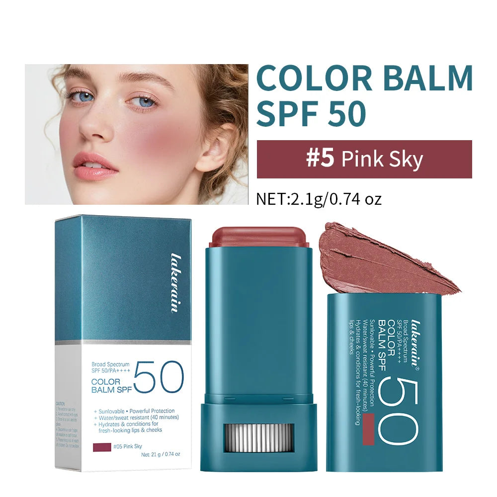 Lip & Cheek Color Balm SPF 50 Mineral Broad Spectrum Sun Protection Water Sweat Resistant Hydrating Long Lasting Buildable Blush