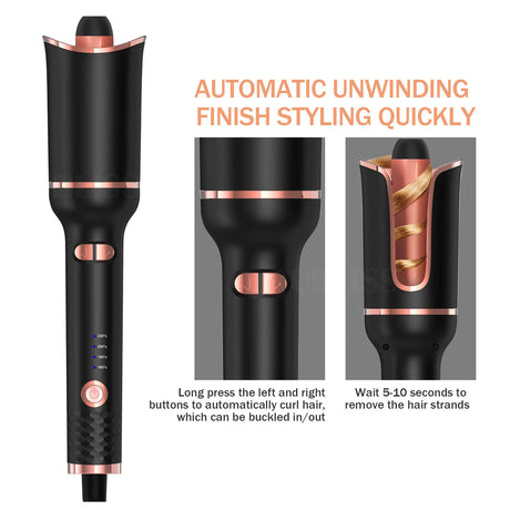 TINSOL Professional curling irons Ceramic auto-rotating air curling irons Air spinning rod styler Curling irons Styling tools