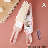 2 In 1 Back Scrubber Bath Sponge Towel Double Sided Shower Loofah Exfoliating Body Scrubber Long Strip Cleaning Bathing Tool