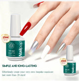 Nailpop HEMA/TPO Free Top Base Coat Gel Polish 15ml Clear Soak Off UV/LED Cured Professional Art Salon Home Use Long Lasting 1Pc