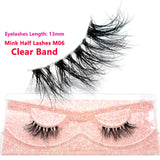 Half Lashes Mink Eyelashes Fluffy Soft False Eyelashes Wispy Cross Mink Eye Lashes Natural Short Mink Eyelash Extension Makeup