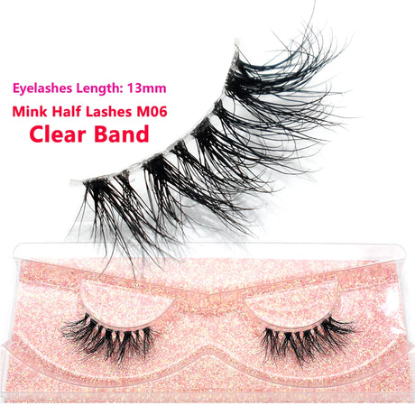 Half Lashes Mink Eyelashes Fluffy Soft False Eyelashes Wispy Cross Mink Eye Lashes Natural Short Mink Eyelash Extension Makeup