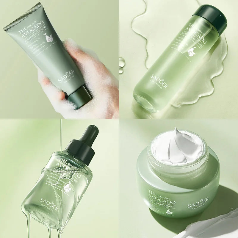 Avocado Skincare 6-Piece Set Includes Nourishing And Moisturizing Eye Cream, Face Cream, And Anti-Wrinkle Skincare Products.