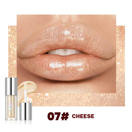 Qibest 8 Colors Moisturizing Diamond Shimmer Glitter Lip Gloss Makeup Sparkling Glitter Liquid Lipstick Pearl Lipgloss Tint